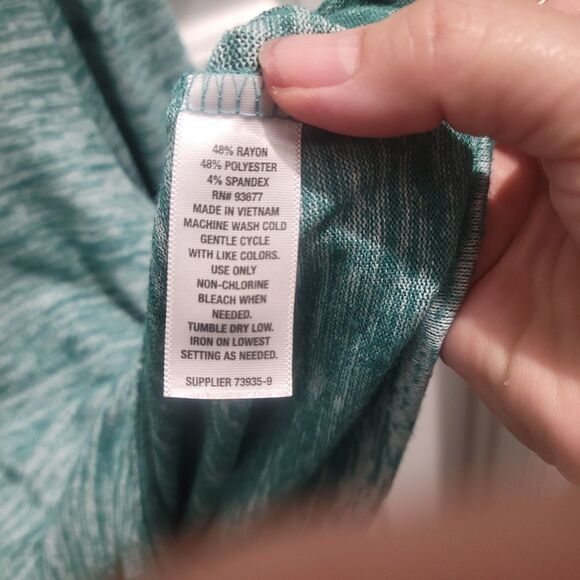 a.n.a Womens Petite Sweater PS Heather Green Heather Knit Top Balloon Sleeve - Picture 6 of 11